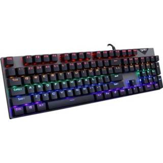 👉 Toetsenbord zwart active HXSJ L300 104 Sleutels USB-poort LED-verlichting Bekabeld mechanisch (zwart)