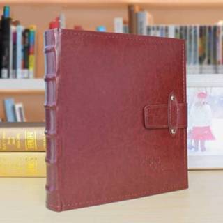 👉 Fotoalbum rood PU active 5R 7 inch 200 vel lederen Interstitial Briefkaart Storage (Jujube Red)