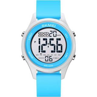 👉 Digitale display roze blauw active SKMEI 1758 Multifunctionele LED Lichtgevende Siliconen Band Elektronisch Horloge (Pink Blue)