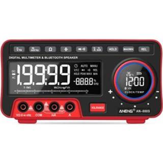 👉 Multimeter zwart rood active Ang AN-888S Bluetooth Audio Display Voltage Huidige Multimeter, Standaard Geen batterij (zwart rood)