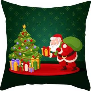 Sofa active 3 stks Kerst Perzik Skin Cartoon Kussensloop Without Pillow Core, Grootte: 45x45cm (TPR334-23)