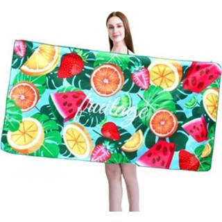 👉 Zwembad fluwelen active Sport Fitness Badhanddoek Gedrukt Dubbelzijdig Absorberend Sneldrogend Strandhanddoek, Grootte: 156 x 81cm (Sneldrogend fruit)