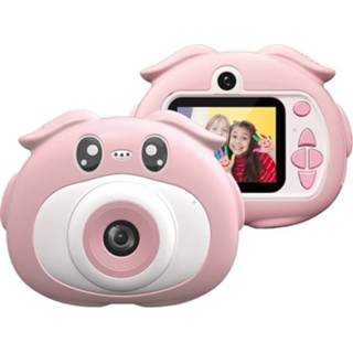 👉 Digitale camera roze active kinderen X18a cartoon speelgoed HD dual-lens