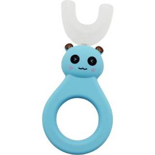 👉 Tandenborstel blauw active kinderen YC-S001 U-vormige anti-holte orale reinigingshandleiding (panda blauw)