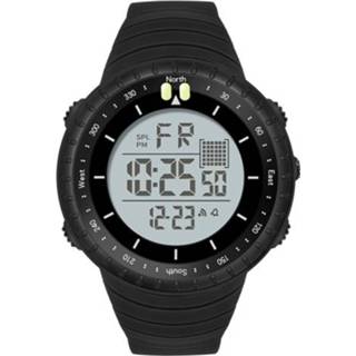 👉 Digitale display zwart wit active mannen Sanda 6071 drie-split-scherm LED lichtgevende stopwatch timing multifunctionele sport elektronische horloge (zwart wit)