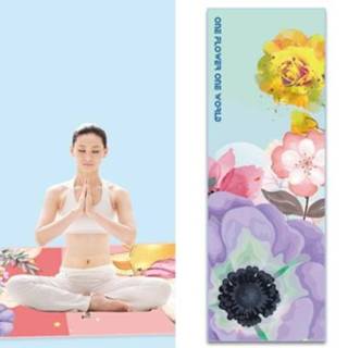 👉 Yoga handdoek antislip siliconen klein active Home Draagbare Deken, Kleur: Bloem +