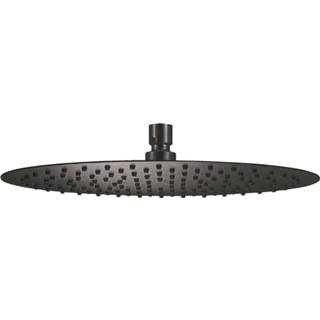 👉 Hoofddouche gunmetal Qisani Flow Ø 30 cm Geborsteld Gun Metal 8711647196347