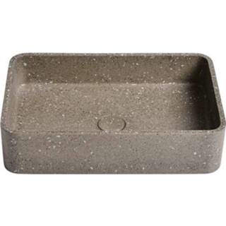 👉 Waskom grijs bruin Ideavit Idea.Gaia 50x32.5x12 cm Vierkant Terrazzo Grijs/Bruin 8719304936114
