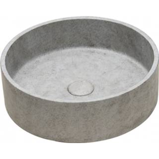 👉 Ideavit Concrete opzetwastafel rond 39cm - licht beton