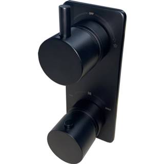 👉 Zwart mat Inbouwthermostaat Boss & Wessing Caral 2-weg Rond 8719304941590