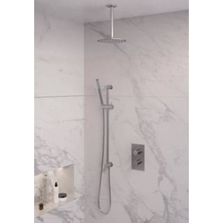 👉 Regendouche set plafond thermostaatkraan Brushed Edition rvs geborsteld messing Brauer complete inbouw 41 incl. staaf handdouche, plafondarm, glijstang en 20cm douchekop 8720289624118