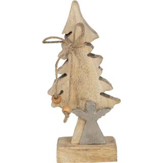 👉 Kerstboom bruin Clayre & Eef Decoratie Met Engel 7*5*17 Cm 6h1909 8717459748521