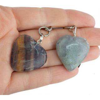 Sleutelhanger fluoriet Edelsteen Hart (25 mm) 7421125990008