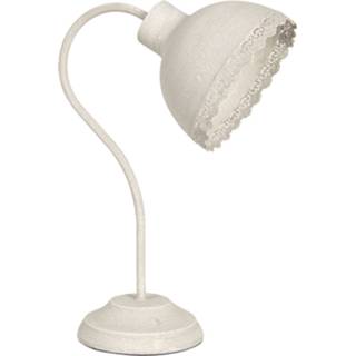 👉 Bureaulamp IJzer crème Clayre & Eef 15*25*35 Cm E27/max 1*60w Creme / 8717459751798