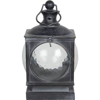 👉 Lantaarn grijs IJzer Clayre & Eef 6y4000 21*21*35 Cm - Kaarsenhouder 8717459743694