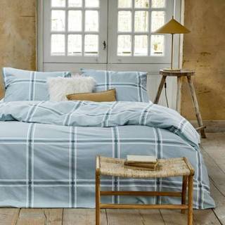 👉 Walra Dekbedovertrek Flanel Soft Squares Blauw-Lits-jumeaux (240 x 200/220 cm)