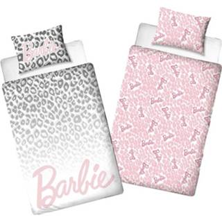 👉 Dekbedovertrek katoen grijs Barbie Panter