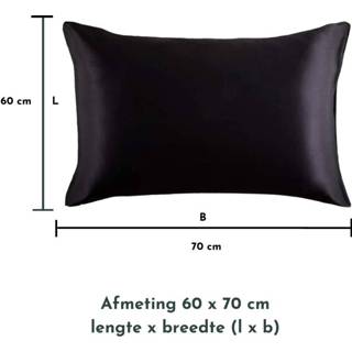 👉 Satijnen kussensloop zwart satijn Zavelo Kussenslopen - Anti Allergeen -Huidverzorging- Haarverzorging 60 x 70 cm Krullend haar produkt -2 stuks 8718889110445