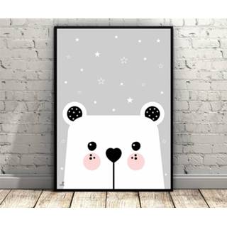 👉 Poster mat papier multi baby's Babykamer Beer A4 (21x29,7cm)