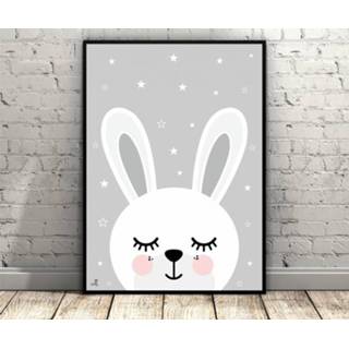 Poster babykamer Konijn A4 mat papier multi baby's Poster mat papier multi baby's Babykamer Konijn A4 (21x29,7cm)