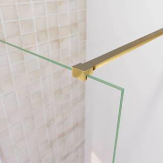 Messing goud Saniclear Redro stabilisatiestang 120cm incl. muur- en wandbevestiging geborsteld mat 7434219889850