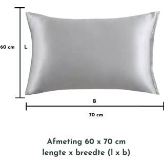 👉 Satijnen kussensloop zilver satijn Zavelo Kussenslopen - Anti Allergeen -Huidverzorging- Haarverzorging 60 x 70 cm Krullend haar produkt -2 stuks 8718889111404