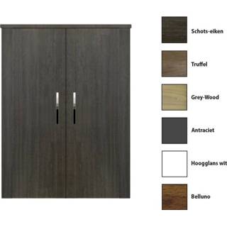 👉 Kolomkast Eiken Antraciet Sanicare met chromen greep 67x90x32cm schots-eiken 7434236611656