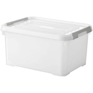 👉 Opbergbox wit recycled transparant Curver Handy+ - 15l Milky 3253920276018