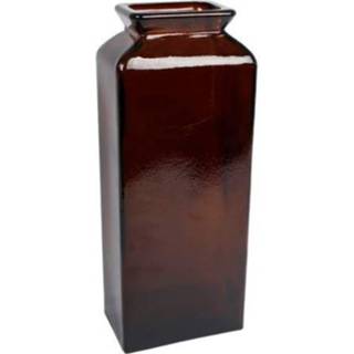 👉 Vaas glas bruin rechthoekig Florero lisa 8713219380680
