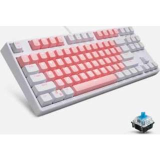👉 Toetsenbord wit donkergroen active 87/108 Sleutels Gaming Mechanisch toetsenbord, Kleur: FY87 White Shell Green Shaft
