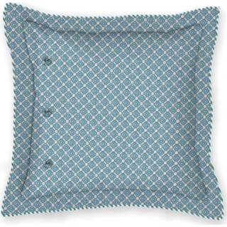 👉 Sierkussen percal-katoen blauw PiP Studio Flower Festival 45x45 cm 8719931458911
