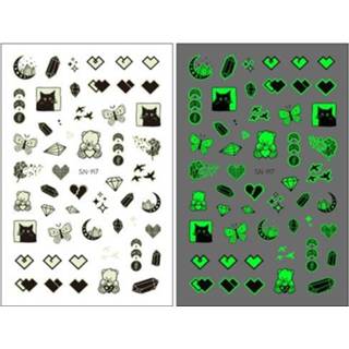 👉 Nagelsticker active 10 stks Waterdicht Zweetveilig Milieu Luminous DIY Nail Stickers (SN-147)