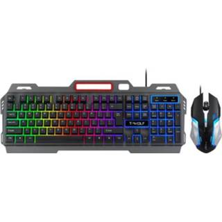 👉 Toetsenbord metalen active T-Wolf TF-600 Computer Gaming en muisset (2 in 1)