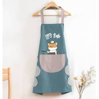 👉 Schort blauw active 2 stuks thuis keuken waterdicht en olie-proof schattig koken werk schort, kleur: chef-kok water (hand wissen)