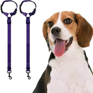 👉 Autostoel paars touw active 4 stks Pet Auto Veiligheid Ring Hond Riem Achter Seat Tractie (Paars)