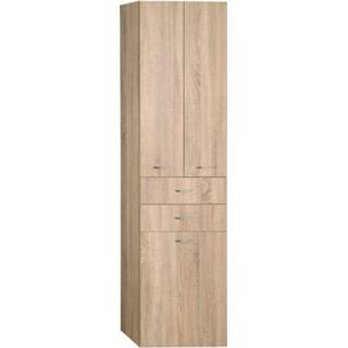 👉 Kolomkast eiken platina Sapho Zoja met wasmand 50x184cm 7434215661627