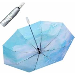 👉 Paraplu titanium zilveren active Illustrator Tri-vouwen lijm anti-ultraviolet opvouwbare (automatisch geglazuurd)