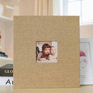 👉 Fotoalbum geel active 10 inch 20 pagina's / 40p doek zelfklevend DIY gelamineerd (Ginger geel)