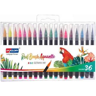 👉 Borstel active Skyglory Water-oplosbare Handgeschilderde Soft-Tip Marker Pen Set Specificatie: 36 Kleuren