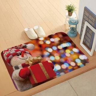 👉 Vloermat fluwelen active Kerstmis koraal vloermatten vakantie decoratie deurmatten, maat: 40x60cm (21)