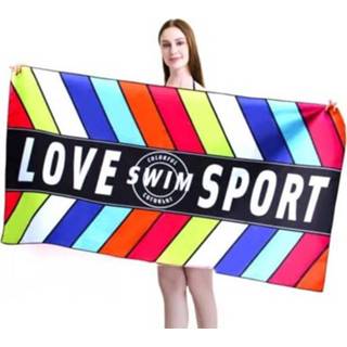 👉 Zwembad fluwelen active Sport Fitness Badhanddoek Gedrukt dubbelzijdig Absorberend Sneldrogend Strandhanddoek, Grootte: 156x81cm (Snelle droge kleurrijke strepen)