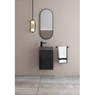 👉 Toiletmeubel zwart mannen MD Interior Eden mangohout rechts met natuurstenen fontein links 7434217182175