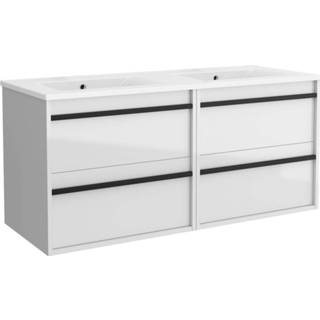 👉 Wastafel wit witte Muebles Resh badkamermeubel hoogglans 120cm met zonder kraangaten 7434220991979