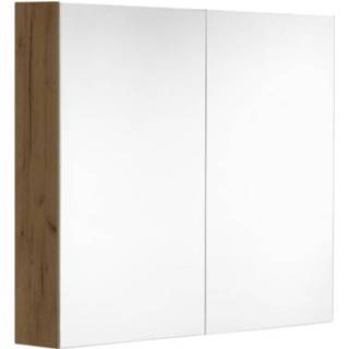 👉 Spiegelkast eik Allibert Look Stopcontact VDE 60x65x18 cm Halifax Natuur 3588560349571