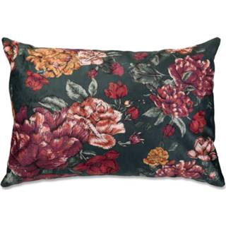 👉 Groen Blokker Kussen Classic Flower - 60x40 Cm 8717237178496