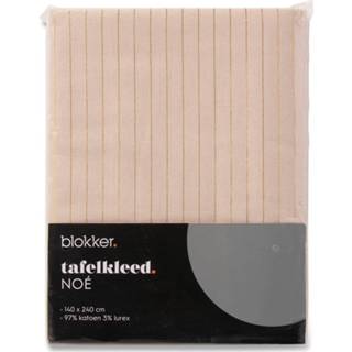 👉 Tafelkleed zand goud beige Blokker Noé - 140x240 Cm Zand/goud 8718827253296