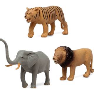 👉 Safaridier plastic kinderen 3x Safaridieren Speelgoed Figuren Voor - Speelfigurenset 8720276101943
