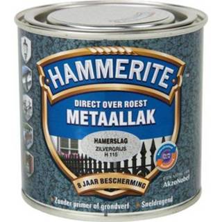 Metaalverf zilvergrijs Hammerite Hamerslag H115 250ml 5011867009469