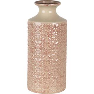 👉 Vaas roze keramiek Clayre & Eef Ø 13*30 Cm Decoratie 8717459787599