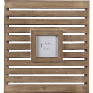 👉 Fotolijst bruin hout glas Clayre & Eef 35*3*38 / 12*12 Cm Hout/ Fotokader 8717459785335